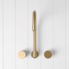 Sydney Swivel Spout + Round Taps Brushed Brass