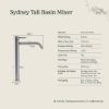 Sydney Tall Basin Mixer Stainless Steel
