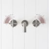 Sydney Wall Spout + Cross Taps Stainless Steel