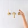Sydney Wall Spout + Double Handle Taps Brushed Brass