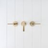 Sydney Wall Spout + Double Handle Taps Warm Brushed Nickel