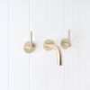 Sydney Wall Spout + Double Handle Taps Warm Brushed Nickel