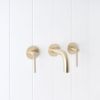 Sydney Wall Spout + Double Handle Taps Warm Brushed Nickel