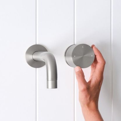 Sydney Wall Spout + Progressive Mixer Stainless Steel