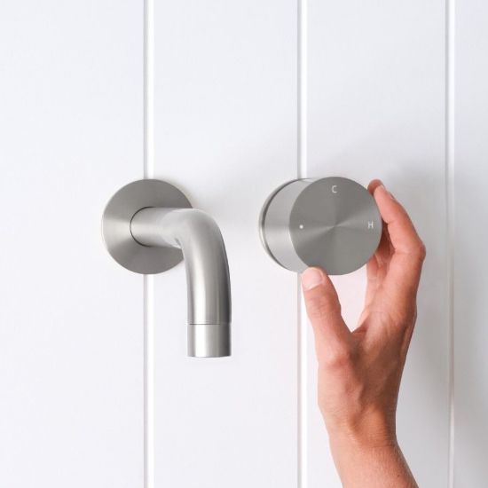 Sydney Wall Spout + Progressive Mixer Stainless Steel