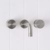 Sydney Wall Spout + Round Taps Stainless Steel