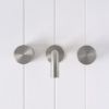 Sydney Wall Spout + Round Taps Stainless Steel