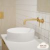 Sydney Wall Spout + Wall Mixer Brushed Brass