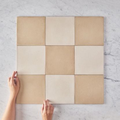 Tamarama Checkerboard Beige & Cream Tile