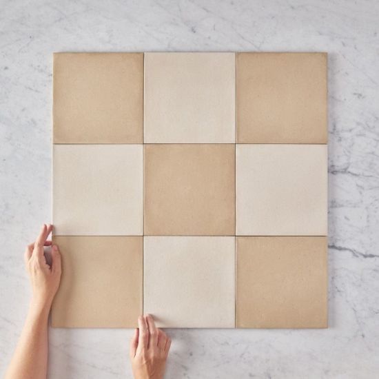 Tamarama Checkerboard Beige & Cream Tile