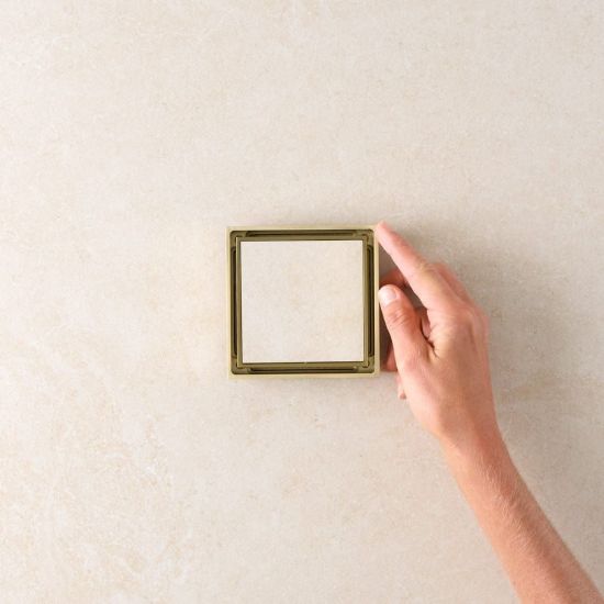 Tile Insert Floor Waste Brushed Brass