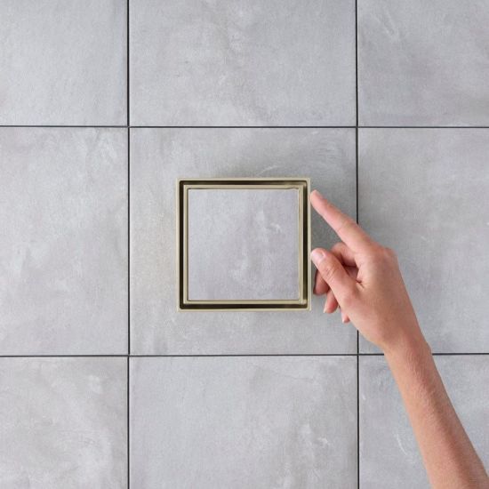 Tile Insert Floor Waste Large Warm Brushed Nickel