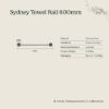 Sydney Towel Rail 600mm Warm Brushed Nickel