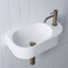 Wall Hung Basin with Short Basin Mixer Set Antique Brass