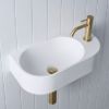 Wall Hung Basin with Short Basin Mixer Set Brushed Brass