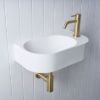 Wall Hung Basin with Short Basin Mixer Set Brushed Brass