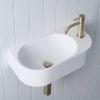 Wall Hung Basin with Short Basin Mixer Set Warm Brushed Nickel