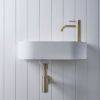 Wall Hung Basin with Short Basin Mixer Set Warm Brushed Nickel