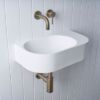 Wall Hung Basin with Wall Mixer Set Antique Brass