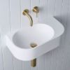 Wall Hung Basin with Wall Mixer Set Brushed Brass