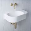 Wall Hung Basin with Wall Mixer Set Warm Brushed Nickel