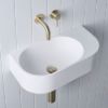 Wall Hung Basin with Wall Mixer Set Warm Brushed Nickel