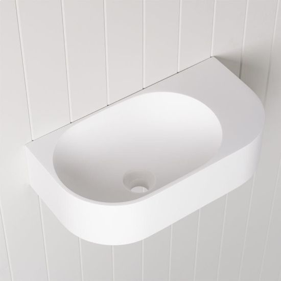 Wall Hung White Basin no Tap Hole