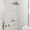 Wall Shower Arm and Head Antique Brass 250mm
