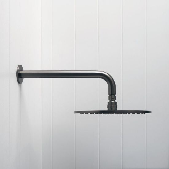 Wall Shower Arm And Head Gunmetal 250mm