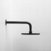 Wall Shower Arm and Head Matte Black 200mm