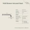 Wall Shower Arm and Head Stainless Steel 250mm