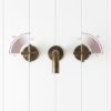 Sydney Wall Spout + Cross Taps Antique Brass
