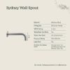 Sydney Wall Spout + Cross Taps Brushed Brass