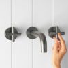 Wall Spout + Cross taps Gunmetal