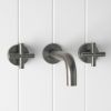 Wall Spout + Cross taps Gunmetal
