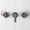 Wall Spout + Cross taps Gunmetal