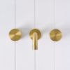 Sydney Wall Spout + Round Wall Taps Brushed Brass
