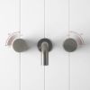 Wall Spout + Round Wall Taps Gunmetal