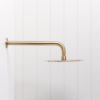 Wall Shower Arm and Head Brushed Brass 250mm