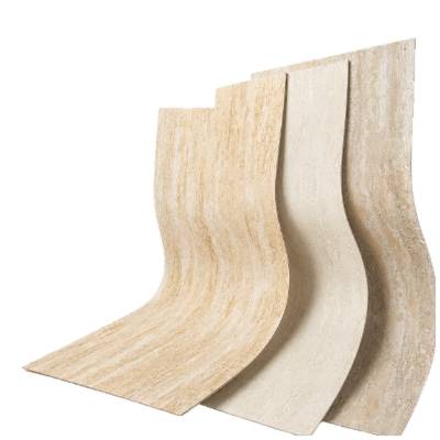 Flexible Soft Ceramic Roman Travertine Look Cladding Panel, Rammed Earth Look, for Exterior Walls