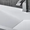 Matte White Wall-Mount Floating Basin Solid Surface Stone Resin Bathroom V-Shaped Basin