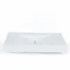 Matte White Wall-Mount Floating Basin Solid Surface Stone Resin Bathroom V-Shaped Basin