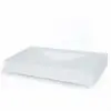 Matte White Wall-Mount Floating Basin Solid Surface Stone Resin Bathroom V-Shaped Basin