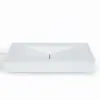 Matte White Wall-Mount Floating Basin Solid Surface Stone Resin Bathroom V-Shaped Basin