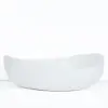 Bathroom Stone Resin Oval Counter Top Basin Glossy White with Pop Up Waste