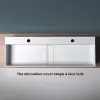 1200mm Wall-Mount Double Basin Stone Resin Glossy White Floating Trough Bathroom Basin