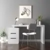 Mular 120 cm Rectangular Warm White Desk with 3 Drawers