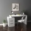 Mular 120 cm Rectangular Warm White Desk with 3 Drawers