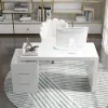 Mular 120 cm Rectangular Warm White Desk with 3 Drawers