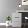 Mular 120 cm Rectangular Warm White Desk with 3 Drawers
